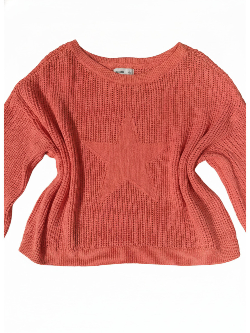 Hollister Coral Knitted Star Sweater Small
